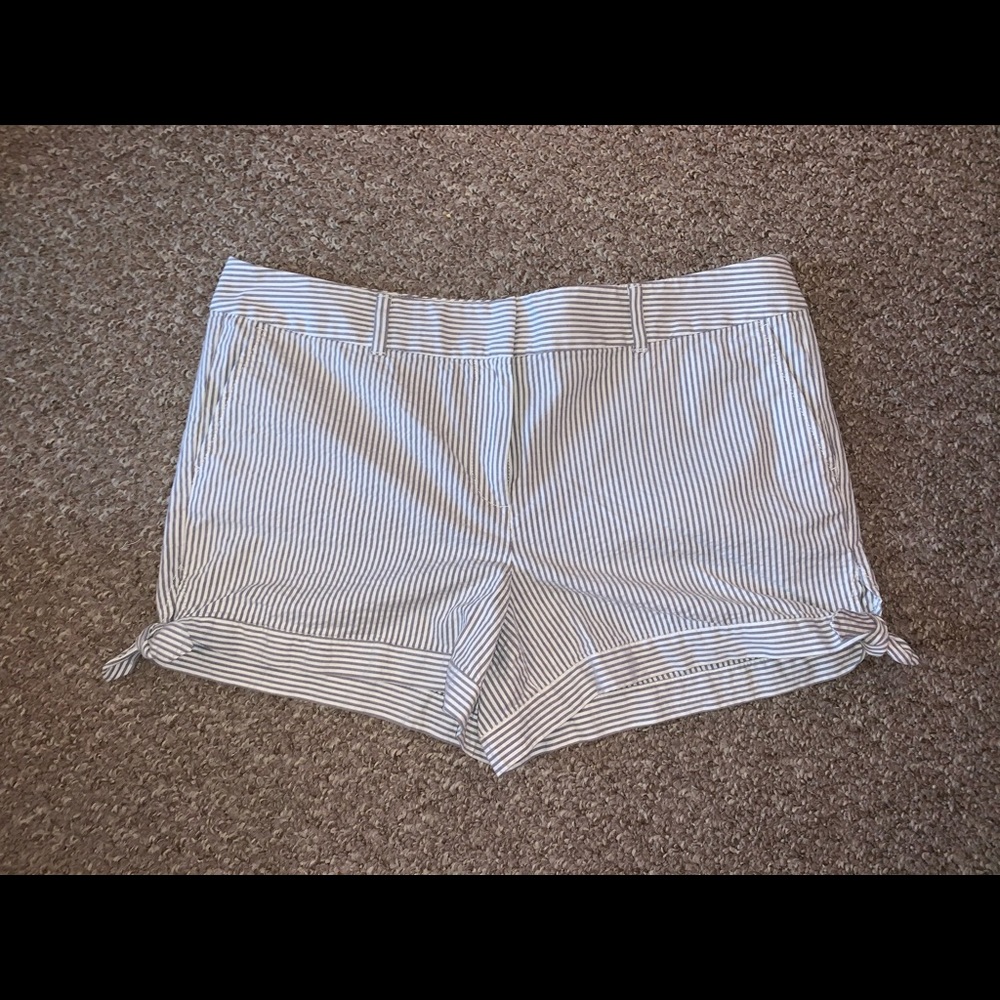 loft seersucker shorts